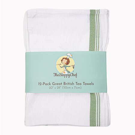 MONARCH British Tea Towels Sage , 12PK SC-TTGR-36